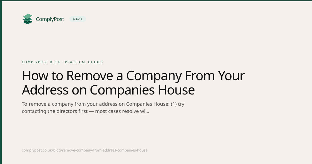 How to Remove a Company From Your Address on Companies House